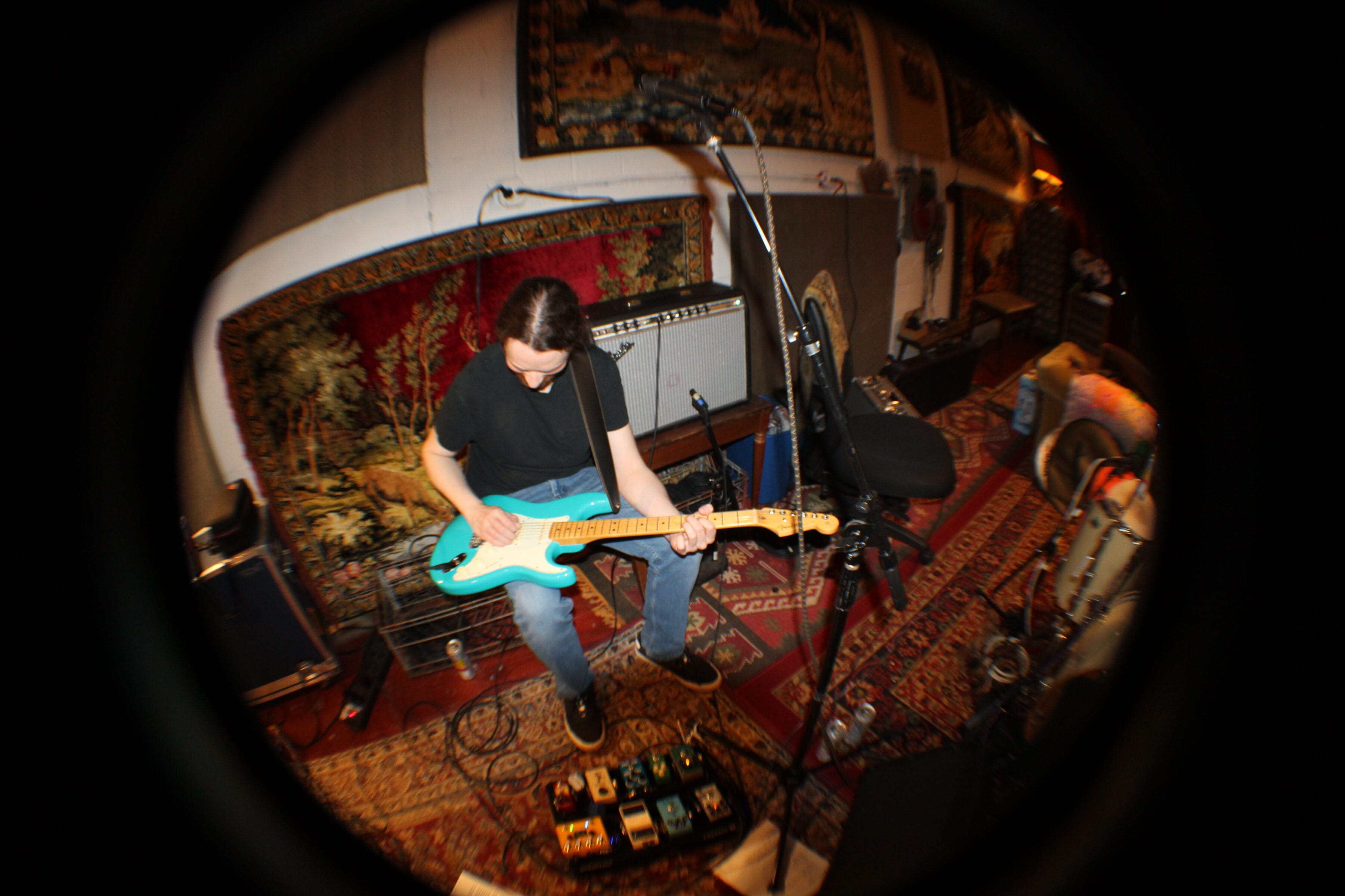 Ryan Eick of Hang Ten with a guitar
